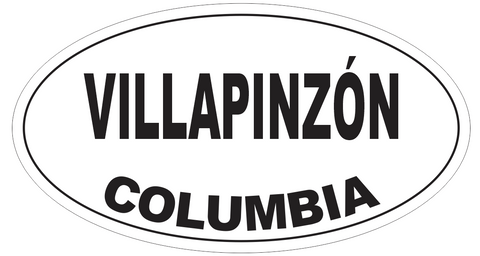 Villapinzon Columbia Oval Bumper Sticker or Helmet Sticker D4863