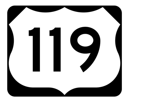US Route 119 Sticker R1961 Highway Sign Road Sign - Winter Park Products