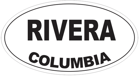 Rivera Columbia Oval Bumper Sticker or Helmet Sticker D4536