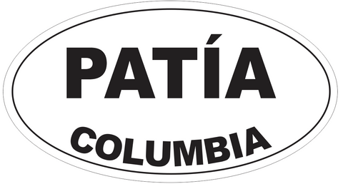 Patia Columbia Oval Bumper Sticker or Helmet Sticker D4414