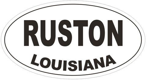 Ruston Louisiana Oval Bumper Sticker or Helmet Sticker D3865