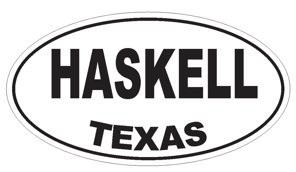 Haskell Texas Oval Bumper Sticker or Helmet Sticker D3479 Euro Oval - Winter Park Products
