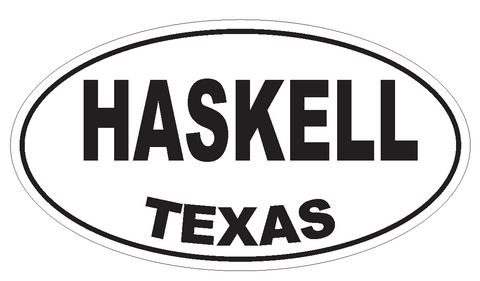 Haskell Texas Oval Bumper Sticker or Helmet Sticker D3479 Euro Oval - Winter Park Products