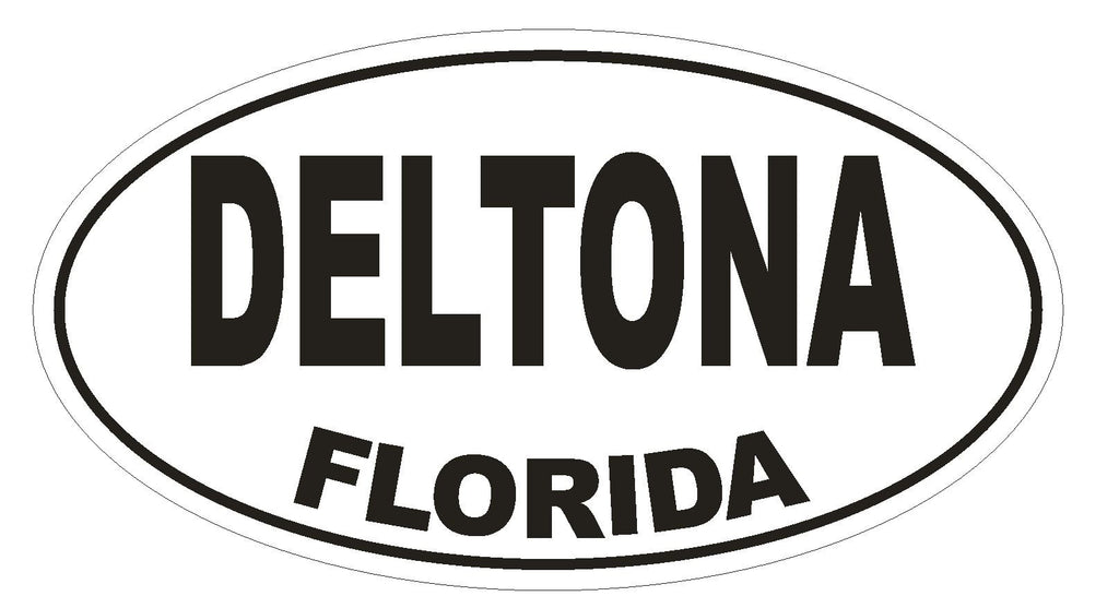 Deltona Florida Oval Bumper Sticker or Helmet Sticker D1314 Euro Oval - Winter Park Products