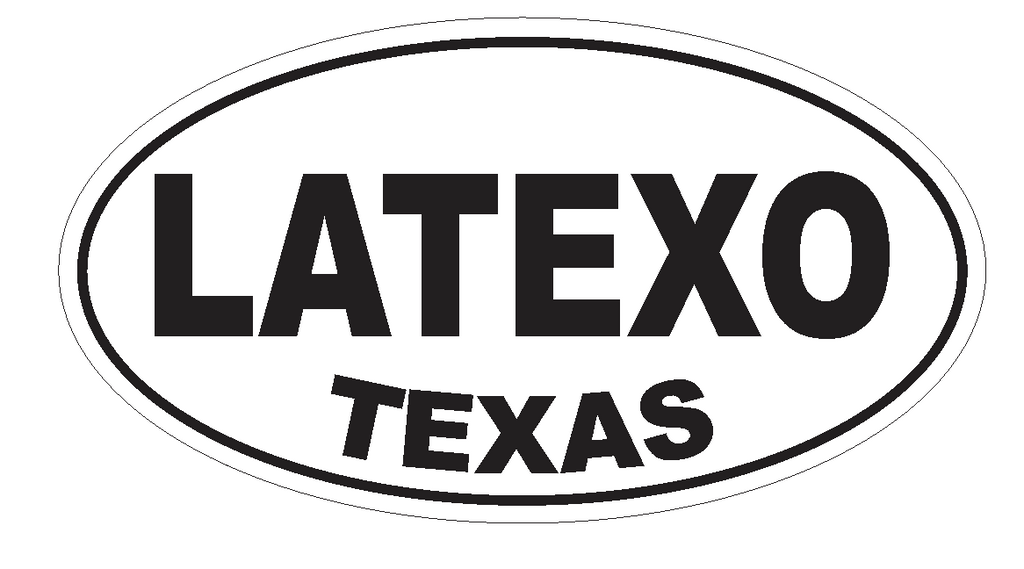 Latexo Texas Oval Bumper Sticker or Helmet Sticker D3595 Euro Oval - Winter Park Products