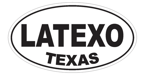 Latexo Texas Oval Bumper Sticker or Helmet Sticker D3595 Euro Oval - Winter Park Products