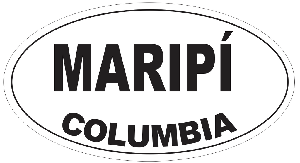 Maripi Columbia Oval Bumper Sticker or Helmet Sticker D4328