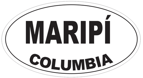 Maripi Columbia Oval Bumper Sticker or Helmet Sticker D4328
