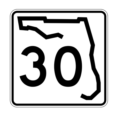 Florida State Road 30 Sticker Decal R1366 Highway Sign - Winter Park Products