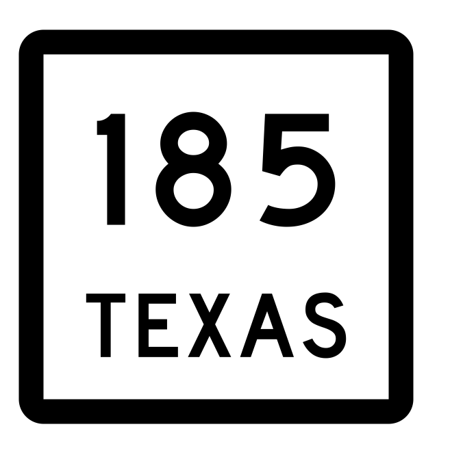 Texas State Highway 185 Sticker Decal R2483 Highway Sign