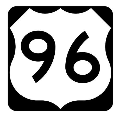 US Route 96 Sticker R1953 Highway Sign Road Sign - Winter Park Products