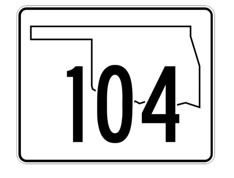Oklahoma State Highway 104 Sticker Decal R5681 Highway Route Sign