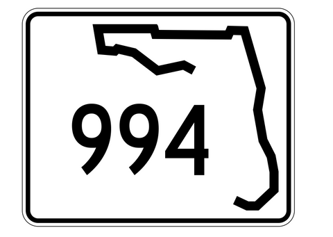 Florida State Road 994 Sticker Decal R1770 Highway Sign - Winter Park Products