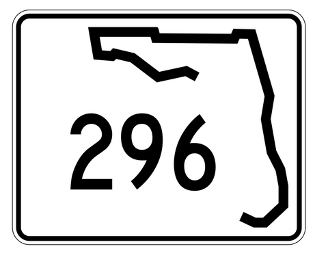 Florida State Road 296 Sticker Decal R1530 Highway Sign - Winter Park Products