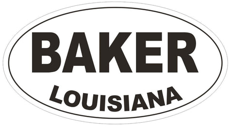 Baker Louisiana Oval Bumper Sticker or Helmet Sticker D3778