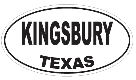 Kingsbury Texas Oval Bumper Sticker or Helmet Sticker D3554 Euro Oval - Winter Park Products