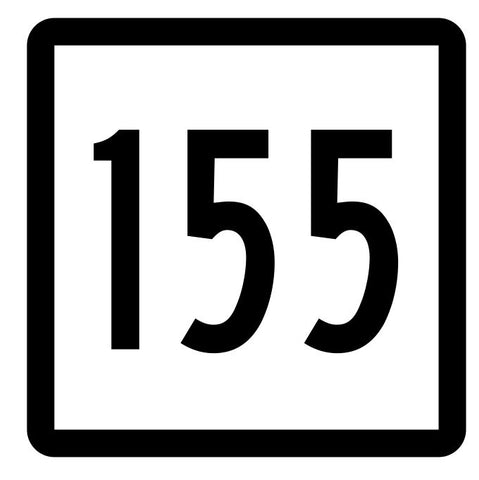 Connecticut State Highway 155 Sticker Decal R5167 Highway Route Sign