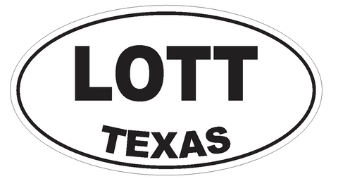 Lott Texas Oval Bumper Sticker or Helmet Sticker D3573 Euro Oval - Winter Park Products