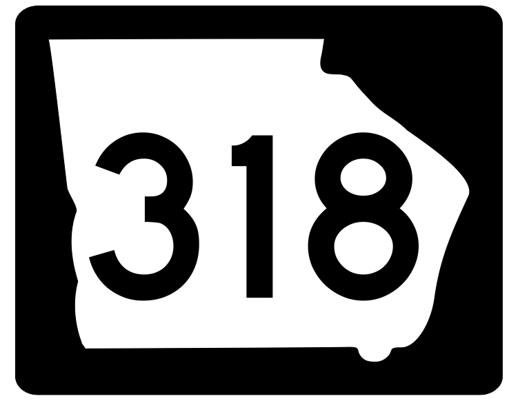 Georgia State Route 318 Sticker R3982 Highway Sign Road Sign Decal