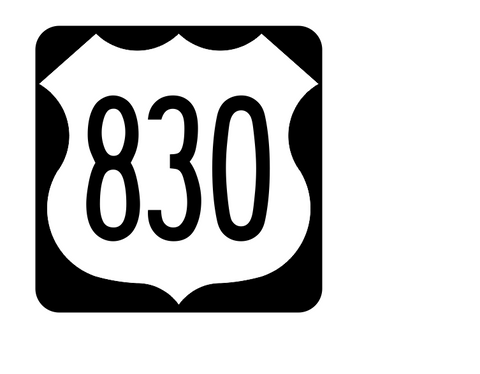 US Route 830 Sticker R2215 Highway Sign Road Sign - Winter Park Products