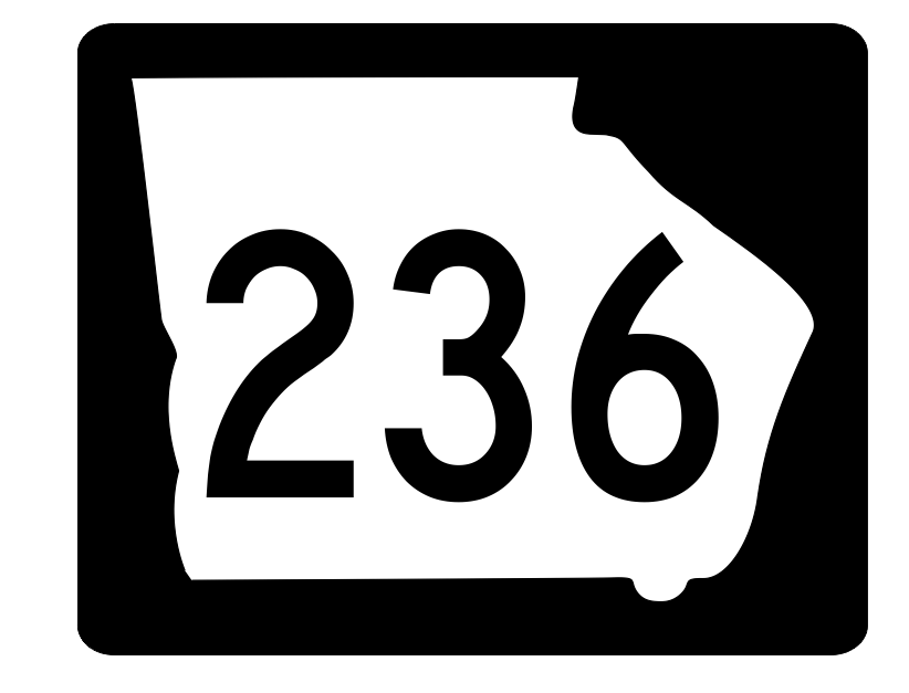 Georgia State Route 236 Sticker R3902 Highway Sign
