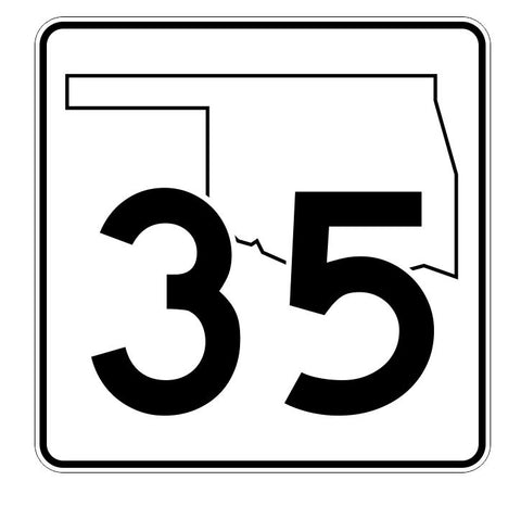 Oklahoma State Highway 35 Sticker Decal R5595 Highway Route Sign
