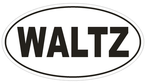 WALTZ Oval Bumper Sticker or Helmet Sticker D1854 Euro Oval Dance - Winter Park Products