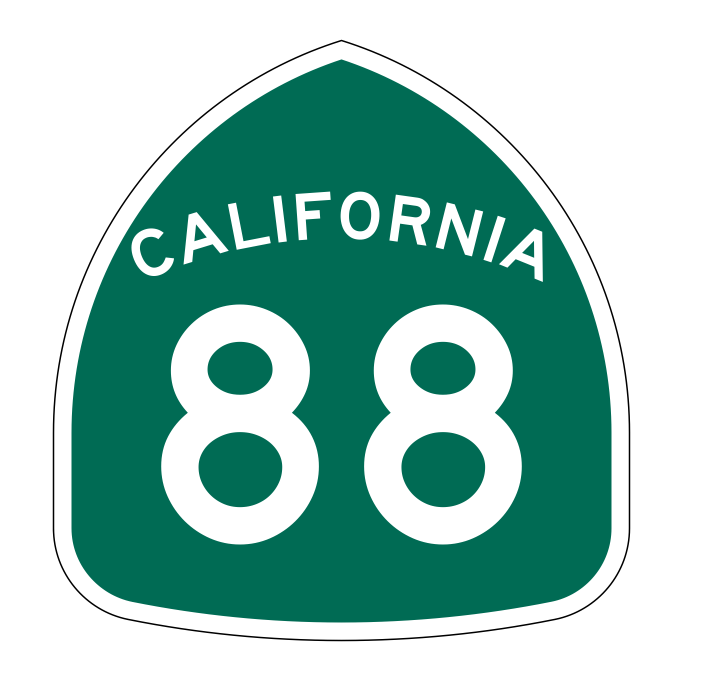 California State Route 88 Sticker Decal R1172 Highway Sign - Winter Park Products