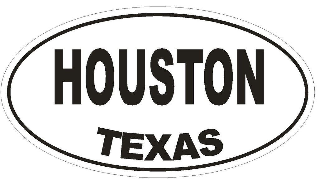 Houston Texas Oval Bumper Sticker or Helmet Sticker D1384 Euro Oval - Winter Park Products