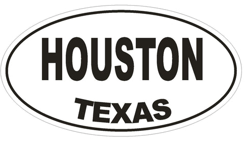 Houston Texas Oval Bumper Sticker or Helmet Sticker D1384 Euro Oval - Winter Park Products