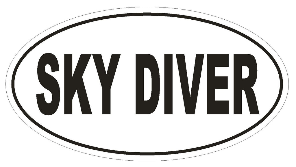 SKY DIVER Oval Bumper Sticker or Helmet Sticker D1867 Euro Oval - Winter Park Products