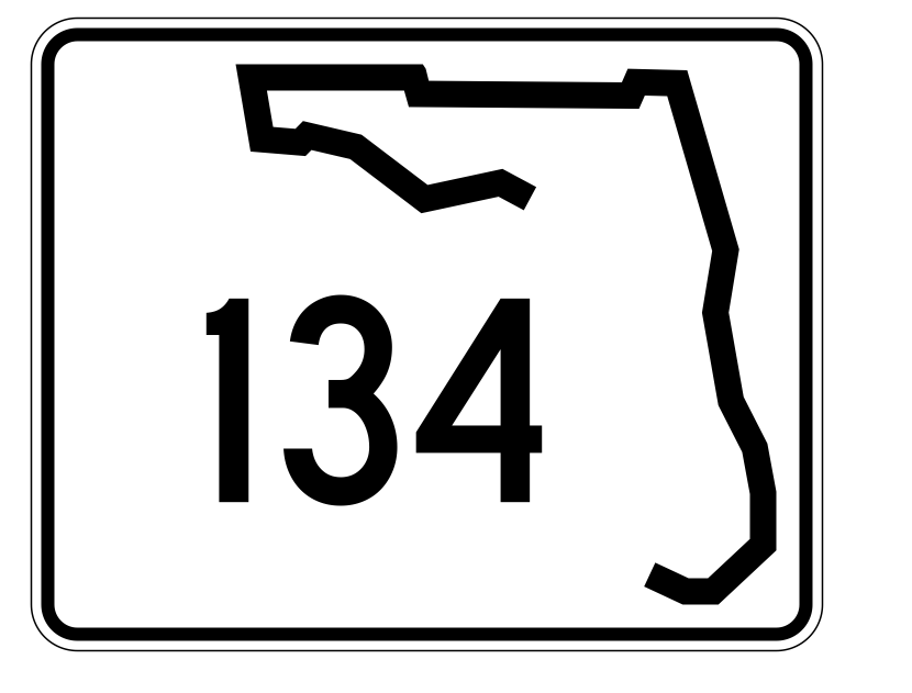 Florida State Road 134 Sticker Decal R1477 Highway Sign - Winter Park Products