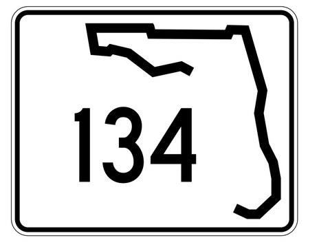 Florida State Road 134 Sticker Decal R1477 Highway Sign - Winter Park Products