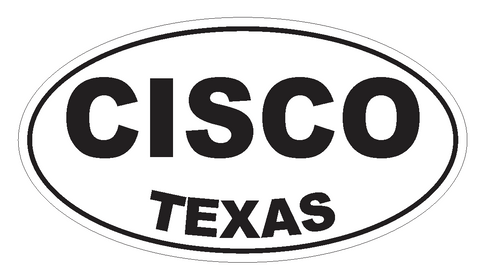 Cisco Texas Oval Bumper Sticker or Helmet Sticker D3230 Euro Oval - Winter Park Products