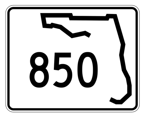 Florida State Road 850 Sticker Decal R1728 Highway Sign - Winter Park Products