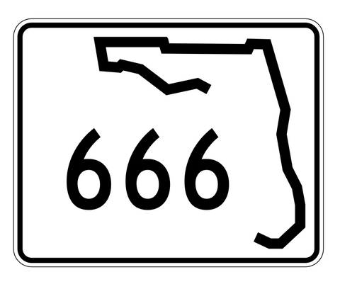 Florida State Road 666 Sticker Decal R1658 Highway Sign - Winter Park Products