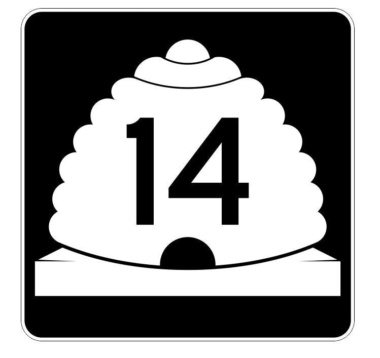 Utah State Highway 14 Sticker Decal R5360 Highway Route Sign