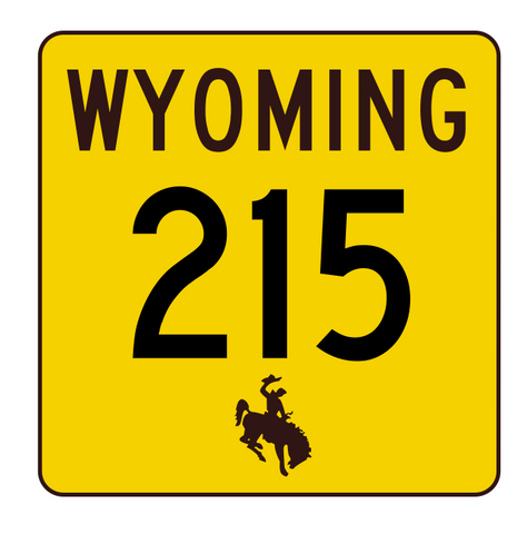Wyoming Highway 215 Sticker R3461 Highway Sign