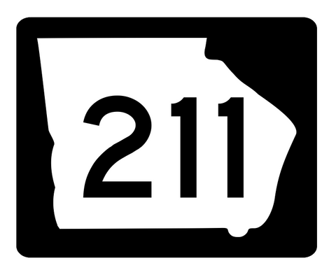 Georgia State Route 211 Sticker R3877 Highway Sign