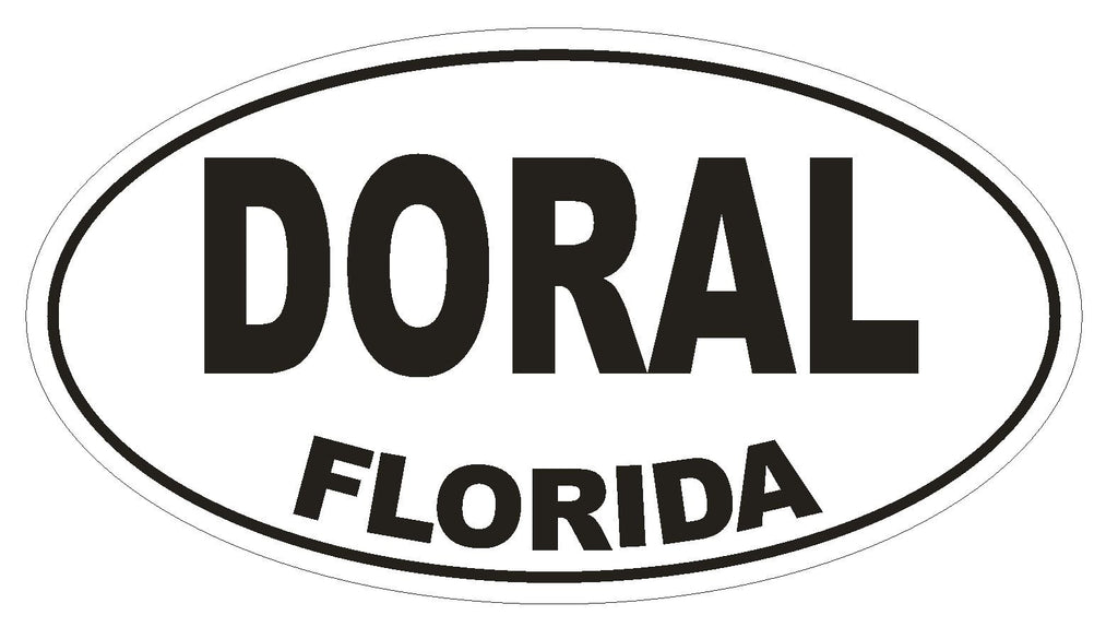 Doral Florida Oval Bumper Sticker or Helmet Sticker D1315 Euro Oval - Winter Park Products