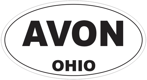 Avon Ohio Oval Bumper Sticker or Helmet Sticker D6026