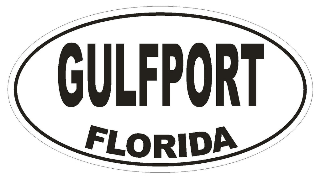 Gulfport Florida Oval Bumper Sticker or Helmet Sticker D1475 Euro Oval - Winter Park Products