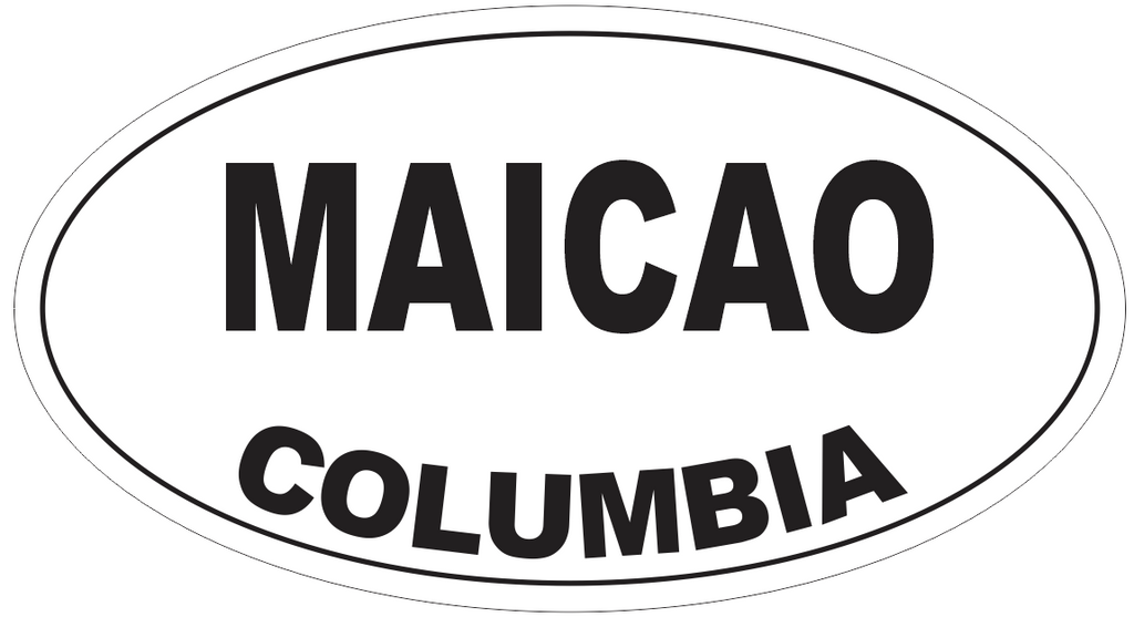 Maicao Columbia Oval Bumper Sticker or Helmet Sticker D4548