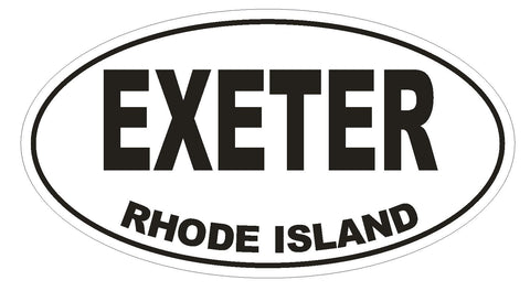 Exeter Rhode Island Oval Bumper Sticker or Helmet Sticker D1493 Euro Oval - Winter Park Products