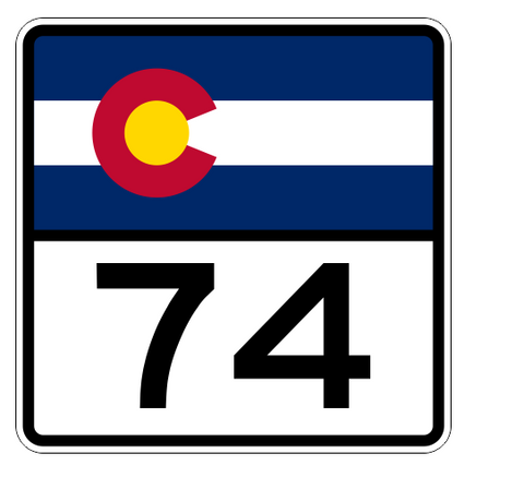 Colorado State Highway 74 Sticker Decal R1819 Highway Sign - Winter Park Products