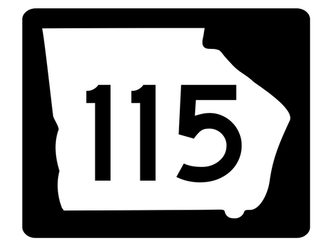 Georgia State Route 115 Sticker R3658 Highway Sign