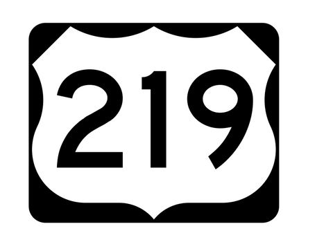 US Route 219 Sticker R2149 Highway Sign Road Sign - Winter Park Products