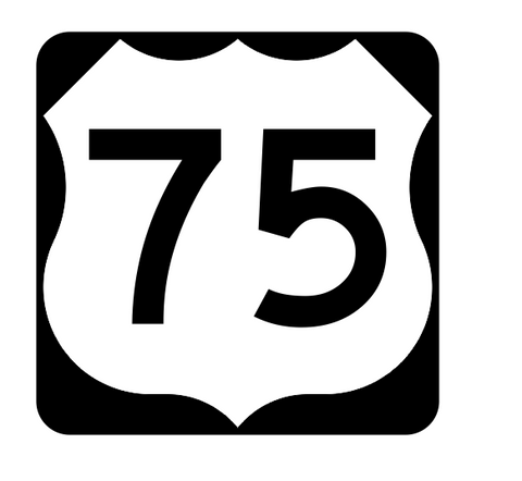 US Route 75 Sticker R1935 Highway Sign Road Sign - Winter Park Products