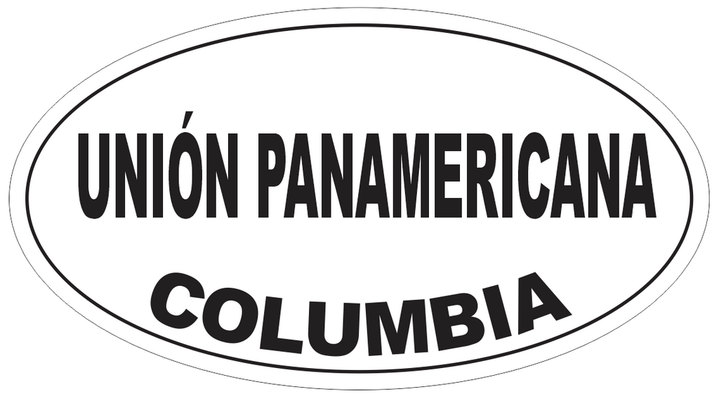 Union Panamericana Columbia Oval Bumper Sticker or Helmet Sticker D5420