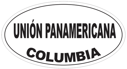 Union Panamericana Columbia Oval Bumper Sticker or Helmet Sticker D5420